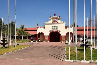 The arched entrance of Dili's restored municipal market building